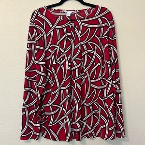 Liz Claiborne Red Cabaret Blouse Size 0X Keyhole Front New